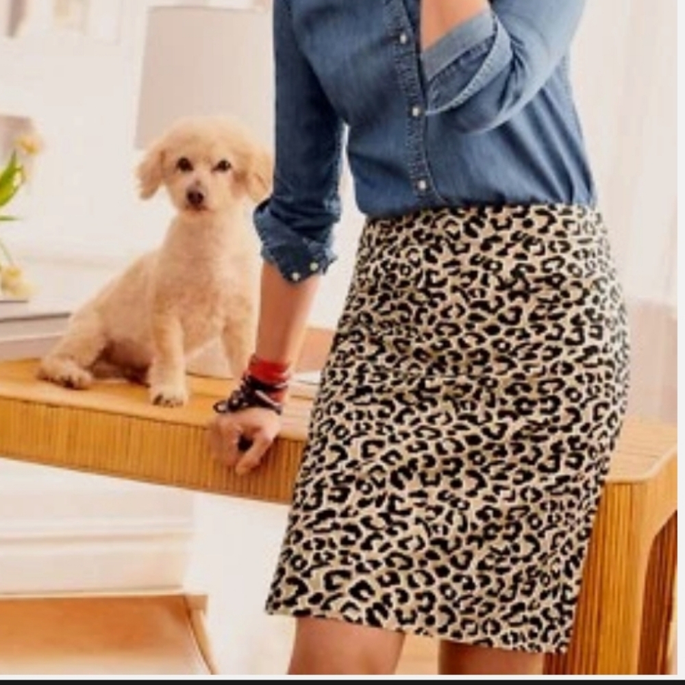 New 🆕 TALBOTS Tan Abstract Cheetah Canvas A-Line Skirt Sz 10